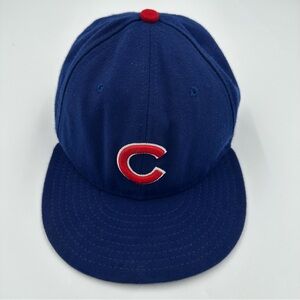 New Era 59FIFTY Chicago Cubs Fitted Hat Blue MLB Authentic Cap Size 7 3/8
